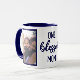Taza Una Mamá Afortunada | Foto Personalizada Moderna d