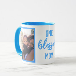 Taza Una Mamá Afortunada | Foto Personalizada Moderna d