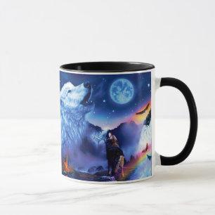 Taza Una manada de lobos en una noche oscura