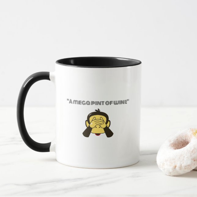 Taza Una Mega Pinta De Vino |Graciosos Memes Regalos  (Con donut)