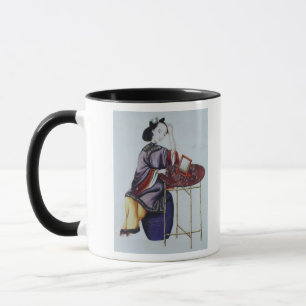 Taza Una mujer china que arregla su pelo