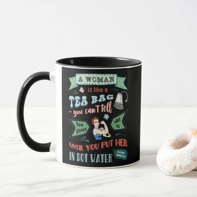 Taza Una mujer es como un bolso de té (Con donut)