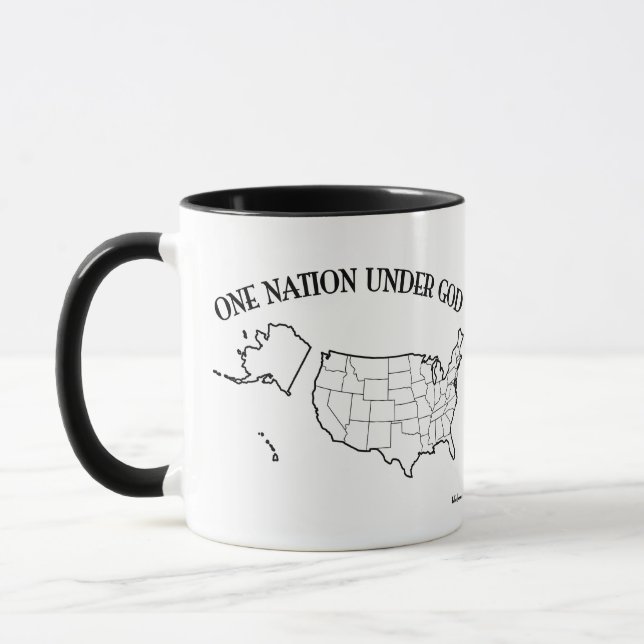 Taza Una Nación Bajo Dios con esquema de EE. UU. (Izquierda)
