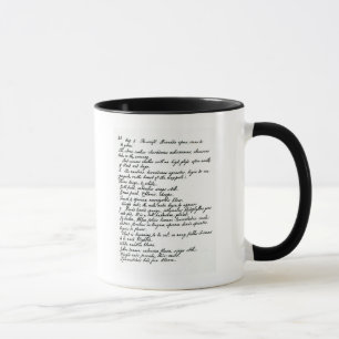 Taza Una página del diario de Rev. James Woodforde