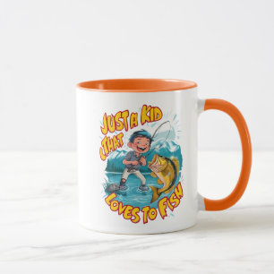 Taza Una pasión de los niños por la pesca