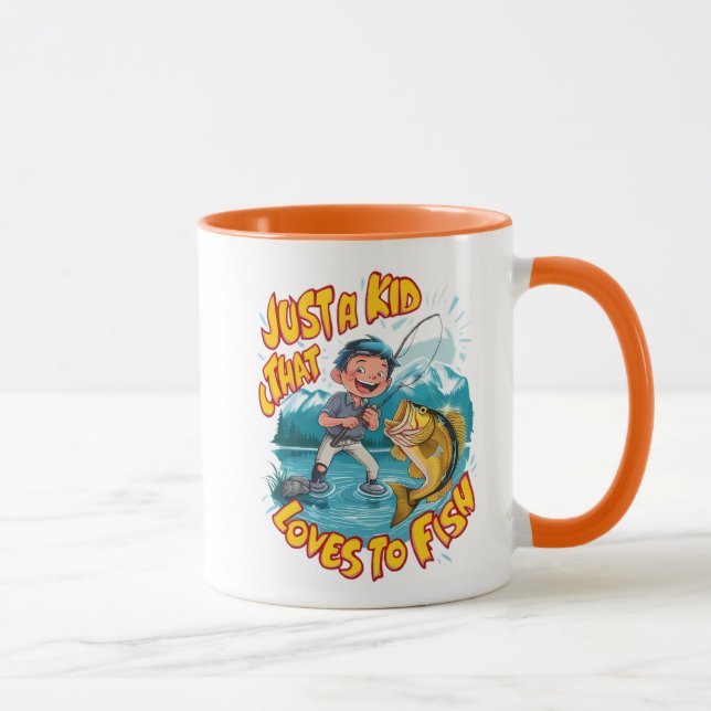 Taza Una pasión de los niños por la pesca (Derecha)