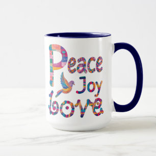 Taza Una Paz Colorida, Amor Alegre Navidades y Hanukkah