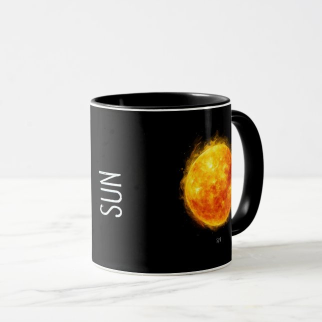 Taza Una pintura del sol en un espacio (Anverso derecho)