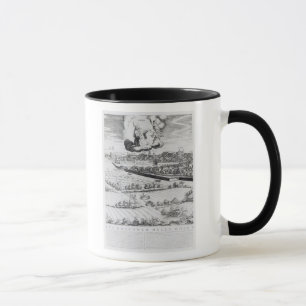 Taza Una sección de un mapa de Milano, 1640