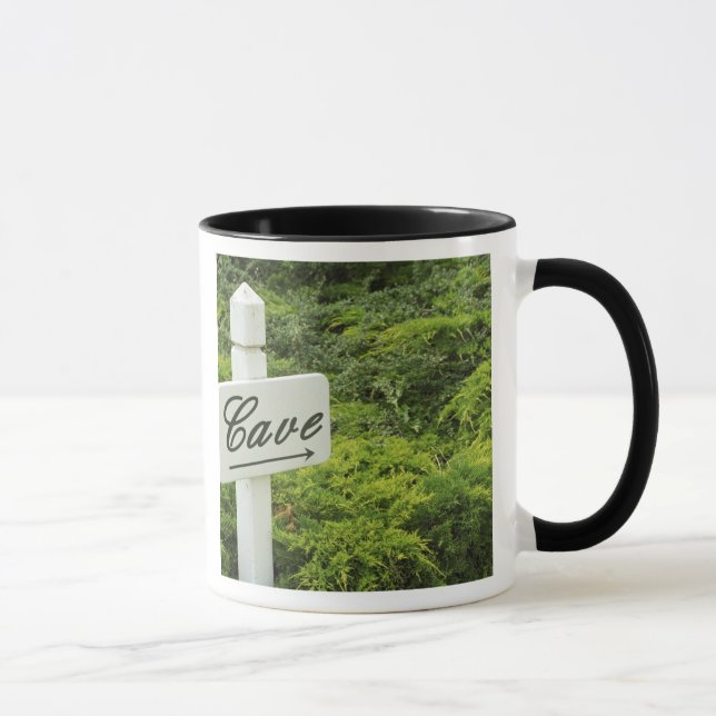 Taza Una señal que apunta a la bodega (Cueva) en (Derecha)