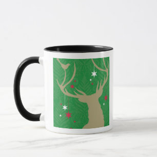 Taza Una silueta de un ciervo con las estrellas que