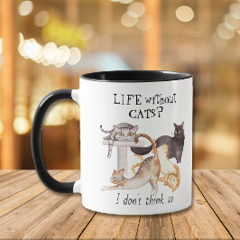 Taza Una vida corta sin gatos personalizada
