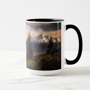 Taza Una vista preferida de Mt. Shasta y mota negra