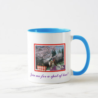 Taza ¿Únase a me para un punto del té?
