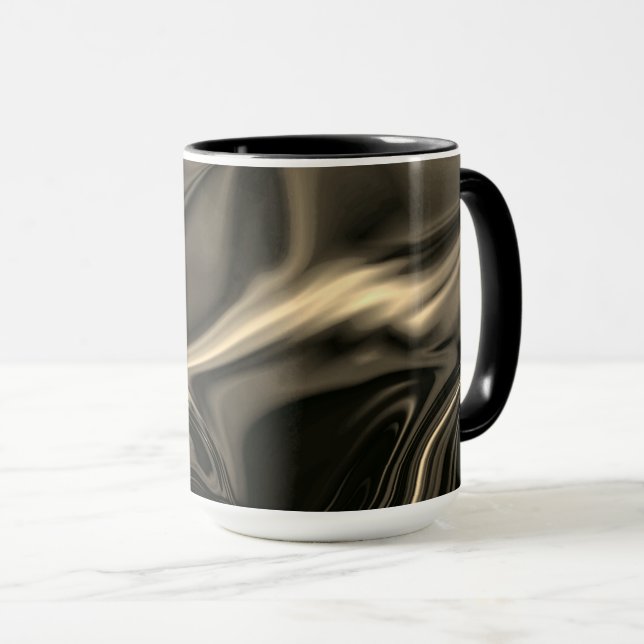 Taza Undulaciones sepias metálicas sobre fondo oscuro (Anverso derecho)