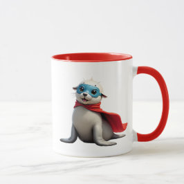 Taza Une adorable loutre super-héros.