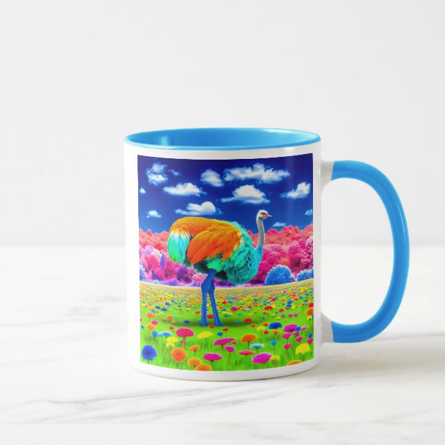 Taza Une autruche dans un paysage imaginaire. (Derecha)