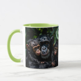 Taza Une maman singe aime sa famille.