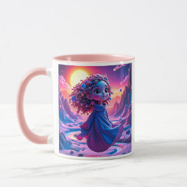 Taza Une petite fille flotte dans l'espace.