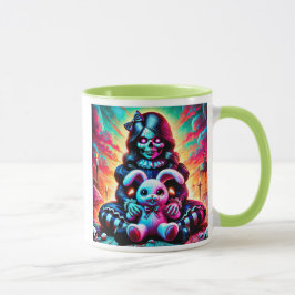 Taza Une poupée d'enfer avec son gentil lapin.