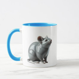 Taza Une souris en 3D hume des odeurs de nourritures.