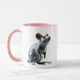 Taza Une souris mignonne en porcelaine avec reflets.