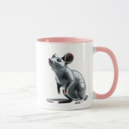 Taza Une souris mignonne en porcelaine avec reflets.