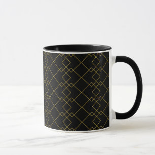 Taza única con combinación negra con diseño de caj