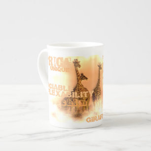 Taza única de las jirafas de la porcelana de hues