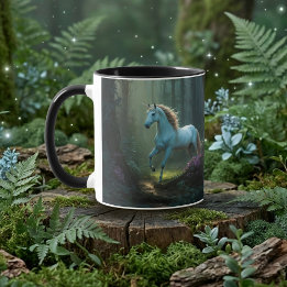 Taza Unicornio mágico en un bosque encantado