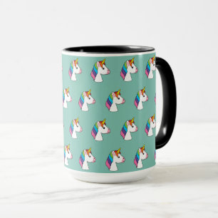 Taza Unicornio mágico lindo con el pelo colorido