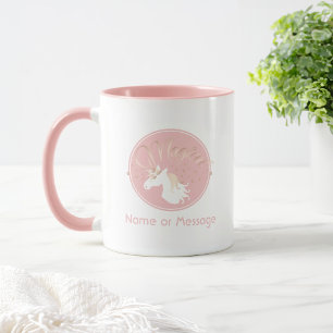 Taza Unicornio Mágico Moderno Rosa Personalizado para N