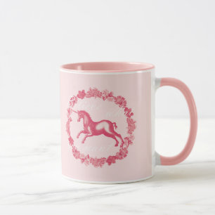 Taza Unicornio rosa y flores