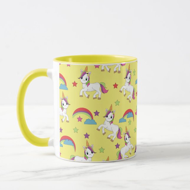 Taza Unicornios adornos amarillos (Izquierda)