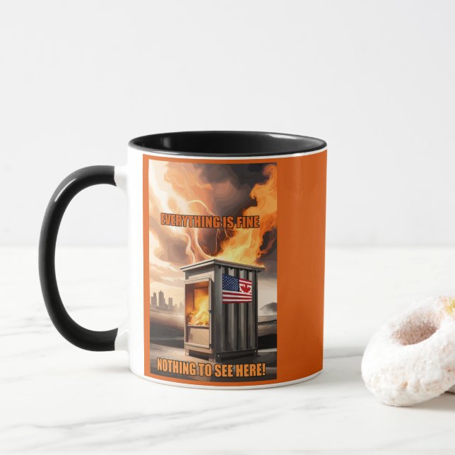 Taza Unidad Norteamericana: Subiendo en la cima del tan (Con donut)