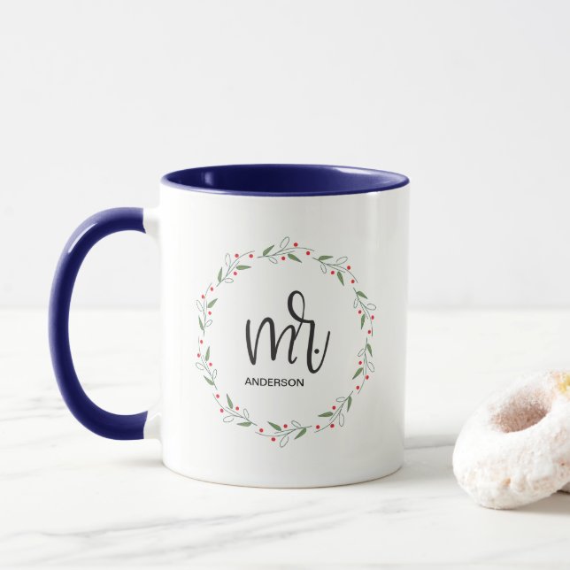 Taza "Unión de vacaciones: 'Sr.' Mug De Dos Tonos Moder (Con donut)