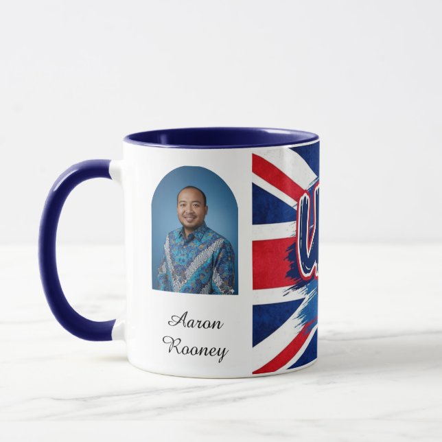 Taza Union Jack British Flag Vintage Personalized (Izquierda)