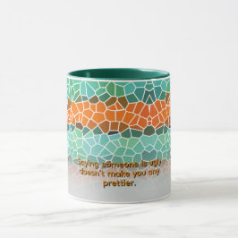 Taza Unique Colorful Triangle Pattern & Quotes