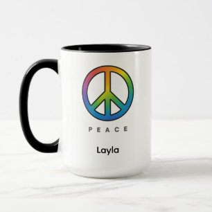 Taza Unisex colorido de paz