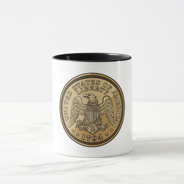 Taza United States Liberty Eagle Coin Art (Centro)