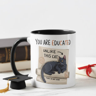Taza Universidad de gatos divertidos licenciatura maste