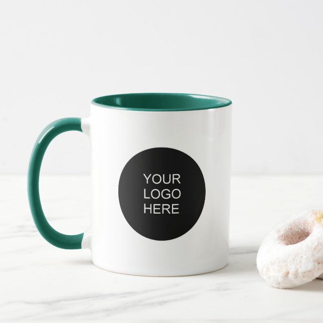 Taza Upload Your Own Business Logo Modern Template (Con donut)