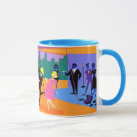 Taza urbana retra del fiesta del tejado