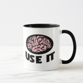 Taza "Use It" Mug – Minimalist Pink Brain Design 
