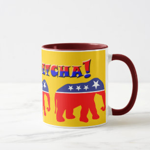 Taza ¡Usted Betcha! Y elefantes modernizados del GOP