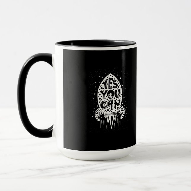 Taza Usted puede sí Rocketship (Izquierda)