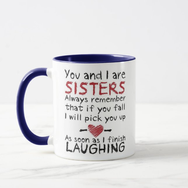 Taza Usted y yo somos diseño de las hermanas (Izquierda)