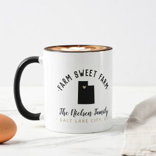 Taza Utah Farm Sweet Farm Family Monogram Mug