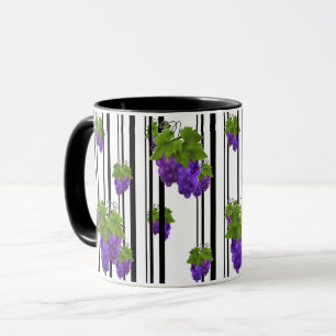 Taza Uva de dibujos animados abstracta sin fisuras raya