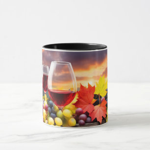 Taza Uvas de vino dejan Bonito